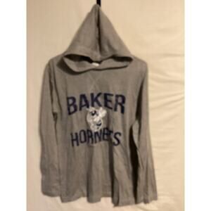 2413 Pel Athletic Mens Baker Hornet Long Sleeve Pullover Hoodie Size Medium Gray